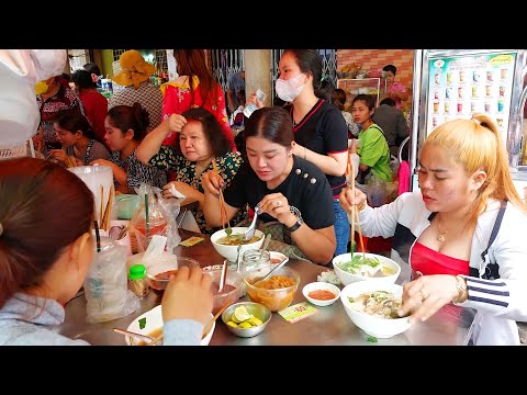 Top 3! Best Breakfast Dishes, Rice Noodle Soup, Fish Congee - Street Food in Cambodia