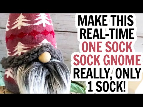One Sock Sock Gnome / 5 Minute Gnome / Easy Sock Gnome / DIY Gnomes / Gnome DIY / Christmas Gnome
