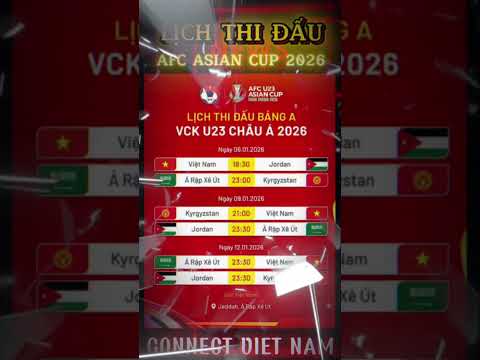 💥Lịch thi đấu Vòng chung kết U23 Châu Á 2026 ( Bảng A) #vck #u23vietnam #afc #asiancup #lichthidau