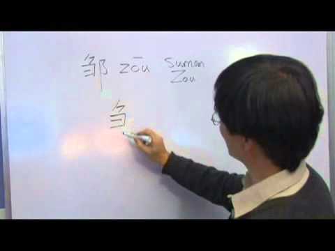 Chinese Symbols for Zou Surname