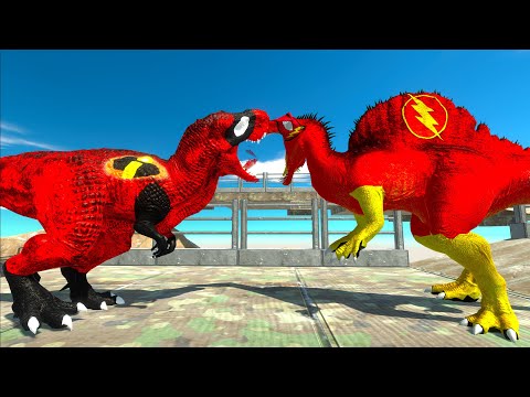 THE INCREDIBLES T-REX MOUNTAIN DEATH CLIMB - Animal Revolt Battle Simulator