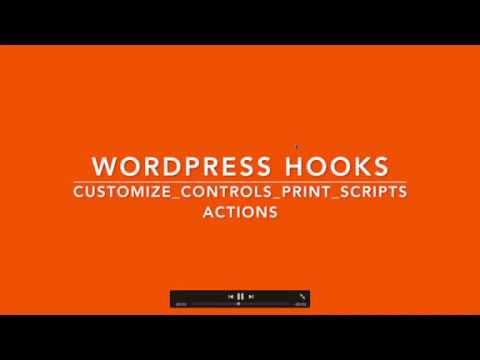 WordPress Hooks Actions customize controls print scripts Part 11