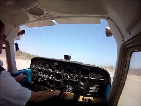 LESL rwy02, Sant Lluis, Menorca landing on a Cessna 172