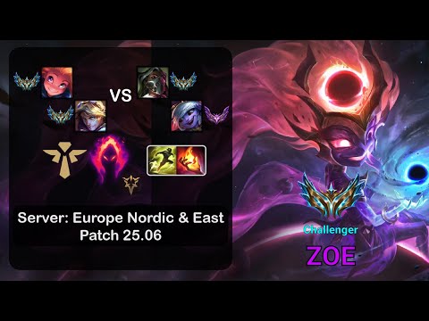 Zoe Support + Ezreal vs Renata Glasc + Tristana - EUNE Challenger - Patch 25.06