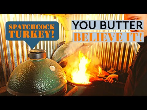 Spatchcock Turkey on the Big Green Egg Smoked Turkey!...