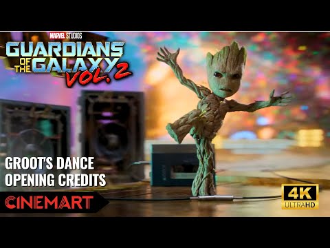 GUARDIANS OF THE GALAXY Vol 2 (2017) | Groot Dancing | Opening Credits scene UHD