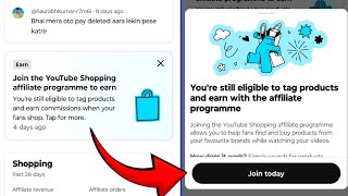 Join the YouTube Shopping affiliate programme to earn | You're still e
