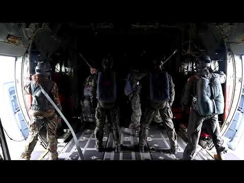 Polish 6th Airborne Brigade prepare to jump out of C-130J Super Hercules aircraft