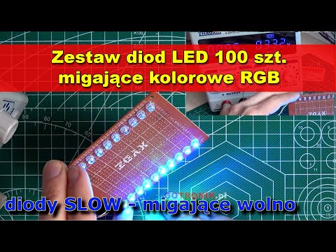 Zestaw diod LED 100 sztuk migające kolorowe RGB