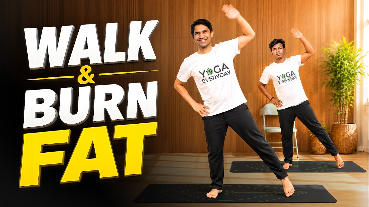 20-Min DAILY Fat Burn Routine | Walk-at-Home | Saurabh Bothra Yoga