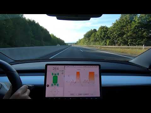 Tesla Model 3 Autobahn 0-264km/h (164mph) (without background music)