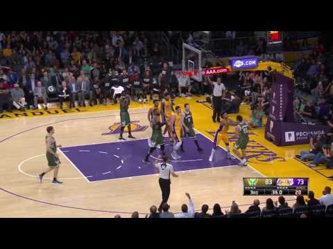 Lakers vs Bucks- Nick Young, Greg Monroe Fight.