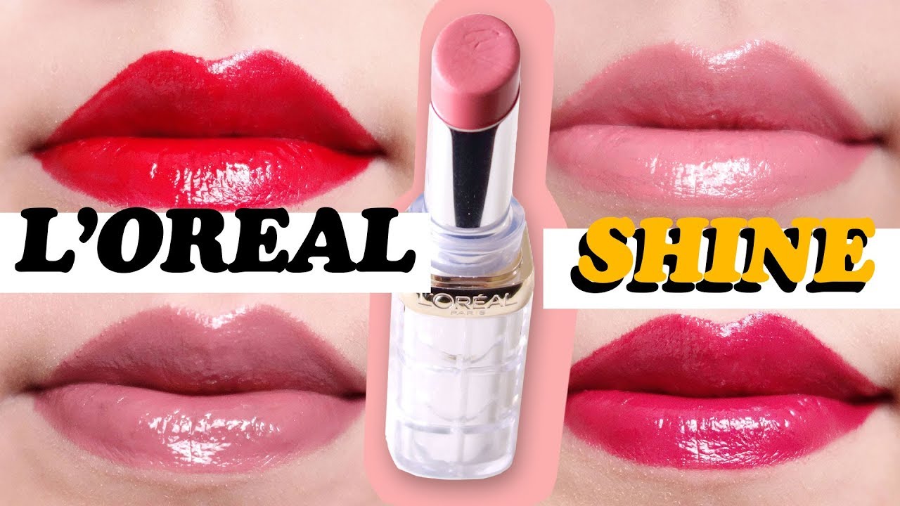 L'oreal Colour Riche Shine Lipstick Swatches on Lips ♡ 4 Shades