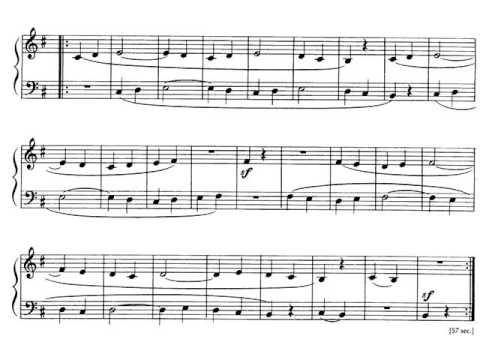 Béla Bartók. Mikrokosmos Volumen 1. 25 Imitation and Inversion (II) Audición. Partitura