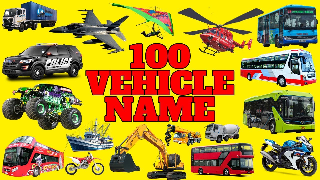 100 Vehicle Names | Types of Vehicles in English | Vehicles Vocabulary Words | Vehicles in English