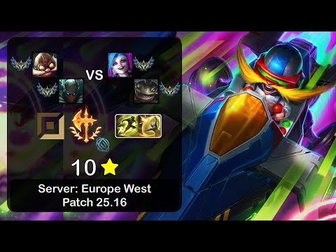 Corki ADC + Pyke vs Jinx + Tahm Kench - EUW Challenger - Patch 25.16