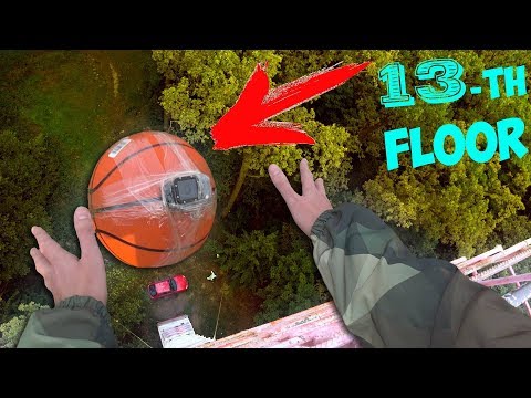 What if I drop a Basketball with GoPro on it from the 13 floor?!? Do not repeat! Video
