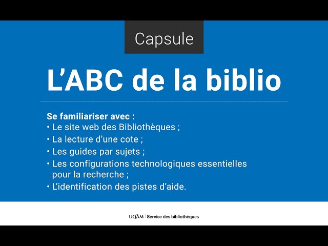 L&rsquo;ABC de la biblio
