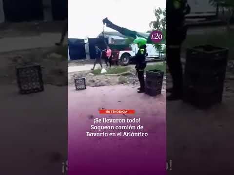 Un camión de Bavaria fue saqueado en Palmar de Varela (Atlántico) tras quedar atascado en una cuneta