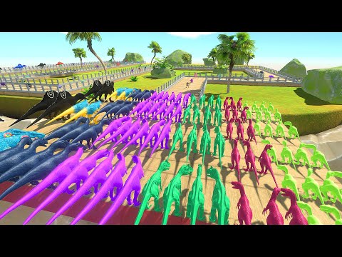 Colored CARNIVORE DINOSAURS Championship - Animal Revolt Battle Simulator