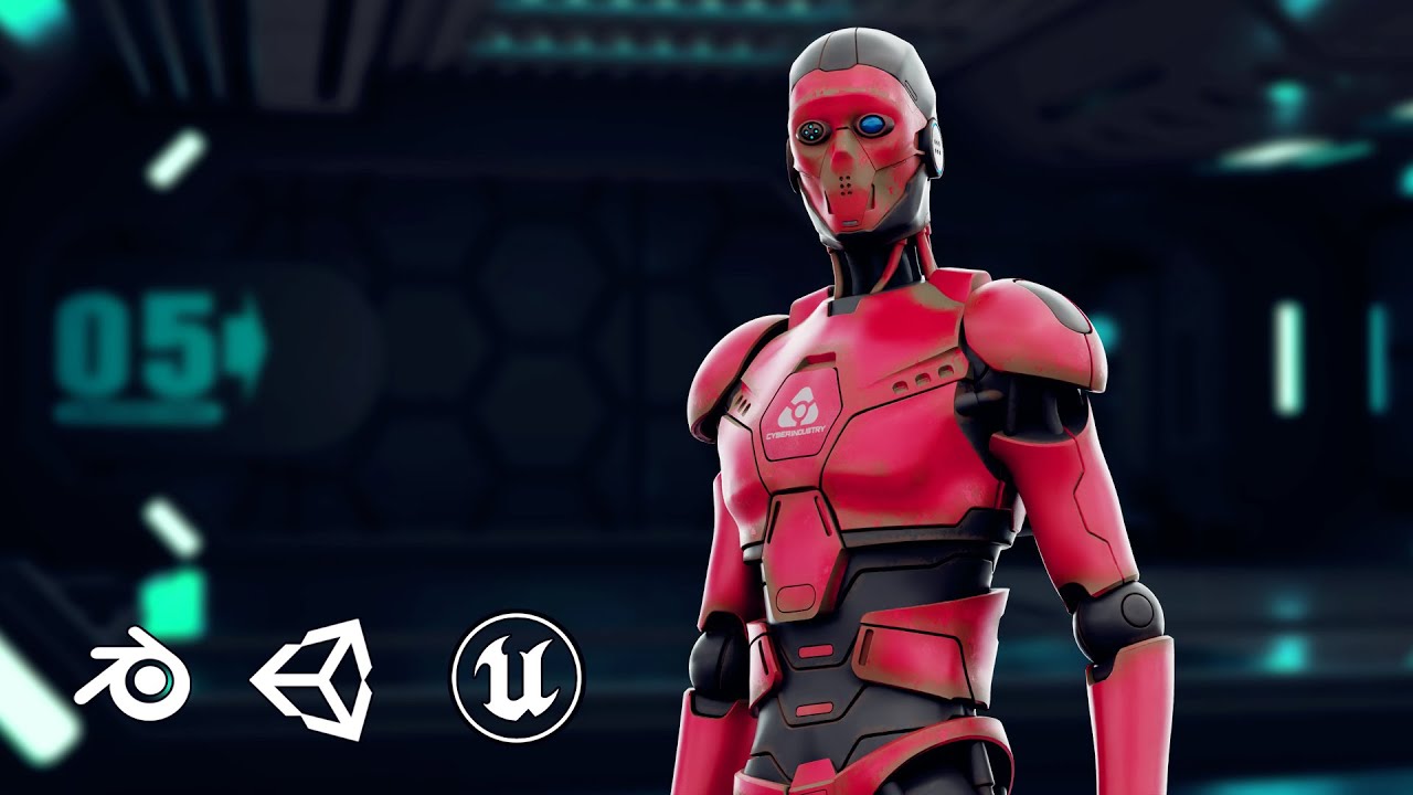 CYBORGTOPIA B-23 Auto-Rig Pro Rigged For Mixamo Unreal Engine Unity 3D Model