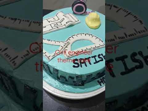 semi fondant cake/१kg round shape cake/black forest cake/civil engineer theme cake/chocolate cake