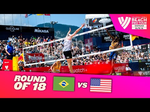 Evandro/Arthur vs. Partain/Benesh - Round of 18 Highlights | Gstaad 2025 #BeachProTour