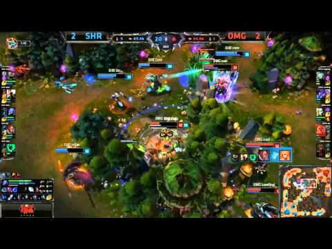 SHR Teamfight #2 Uzi Tripplekill - SHR vs OMG Game 5 (S4 Worlds)