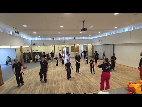 Practising a jumping kick