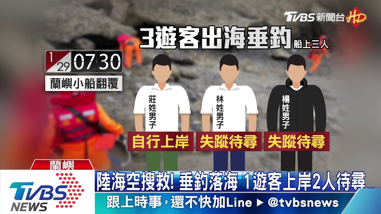 有人落海!蘭嶼遊客出海垂釣 翻船2失蹤
