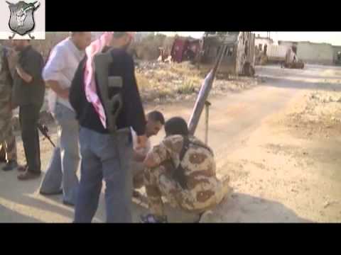 استهداف مقرات النظام في كتيبة الهندسة بصاروخ محلي الصنع من قبل لواء شباب سوريا الأحرار في الرستن ريف حمص