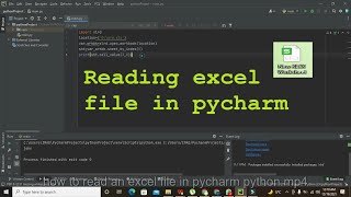 how to read an excel file in pycharm | how to read an excel file in python