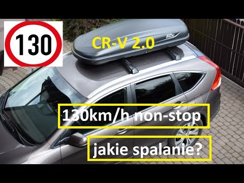 Jadę 130km/h non stop przez ponad 30km - Honda CR-V 2.0 benzyna  - Jakie spalanie? 4 osoby + box