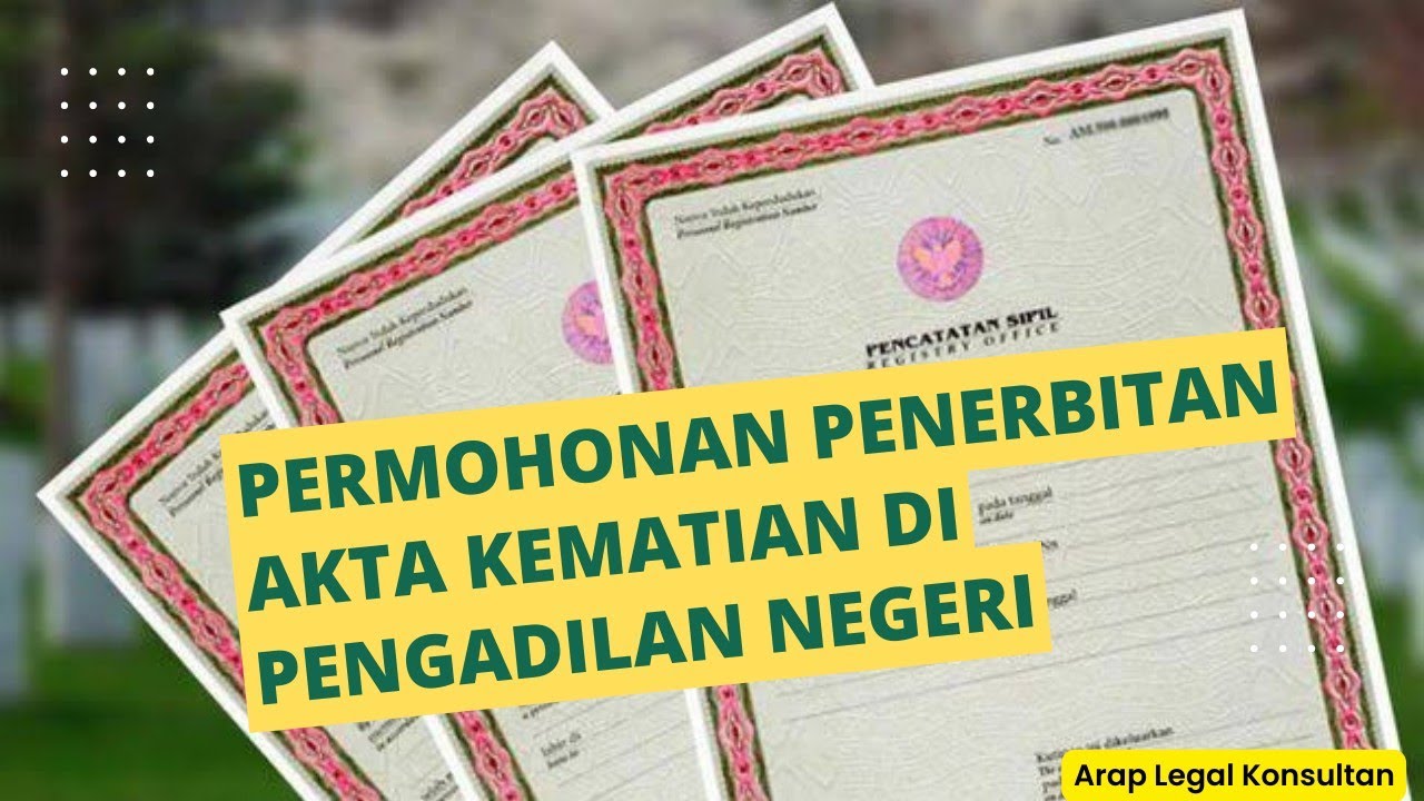 Application for issuance of death certificate at the State Court