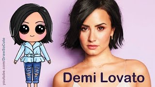How to Draw Demi Lovato - Chibi step by step Cute -Carpool Karaoke with James Corden