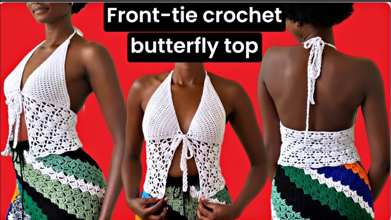 Butterfly crochet top