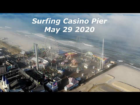 Aerial shots of solid surfing at Casino Pier