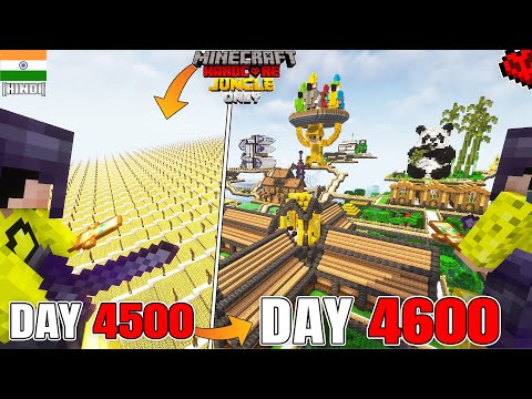 I Survived 4600 Days in Jungle Only World in Minecraft Hardcore(hindi) - Minecraft 100 days