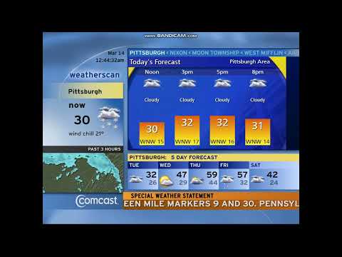 Weatherscan during Winter Storm Sage - Pittsburgh, PA (3/14/23)