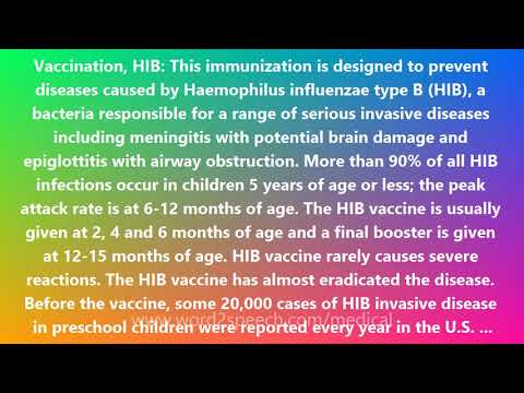 Vaccination, HIB - Medical Definition and Pronunciation