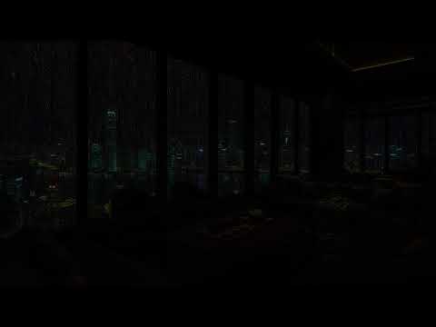 Relaxing Sound of Rain in the Dark Bedroom ( No Ads) 🌧️ Luxury Miami Apartment Bedroom | Deep Sleep