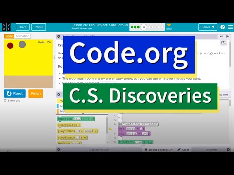 Code.org Lesson 21.3 Mini-Project - Side Scroller | Tutorial and Answers | Unit 3 CS Discoveries