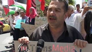 الخليل- دوار ابن رشد  وقفه تضامنيه مع غزه دعت لمقاطعة المنتوجات الاسرائيليه  21-8