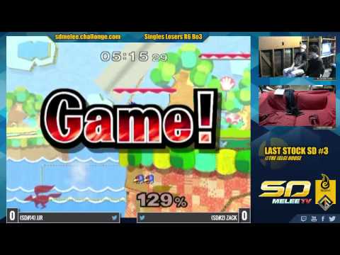 Last Stock SD #3 - JJR (Fox) Vs. Zack (Falco) SSBM Losers R6 - Melee