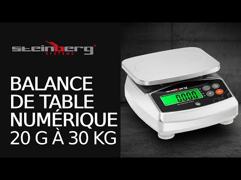 Vidéo - Balance de table étanche - 30 kg / 1 g - 21 x 16 cm - LCD