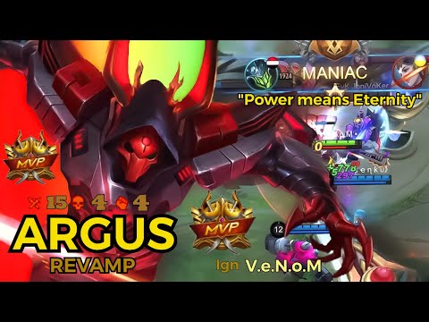 Revamped ARGUS has insane Lifesteal ! | "Immortality or Death" |  mobile legends