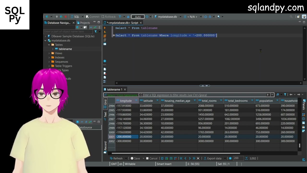 SQL – Update data in an SQLite table with DBeaver