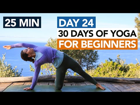 25 Min Full Body Beginner Yoga (Day 24) 30 Days of Yoga For Beginners thumbnail