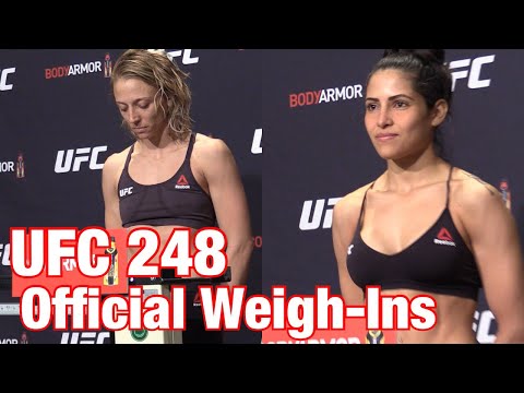 A shaky Emily Whitmire misses weight at UFC 248 Official Weigh-Ins