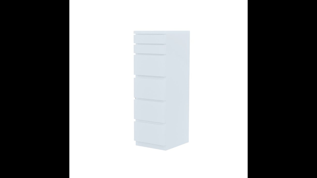 LOWA 6 DRAWER CHEST DRESSER ,WHITE ,TALL BOY